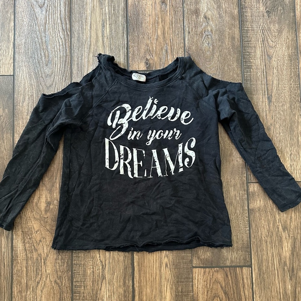 Wild Kiss Cold Shoulder Graphic Sweatshirt